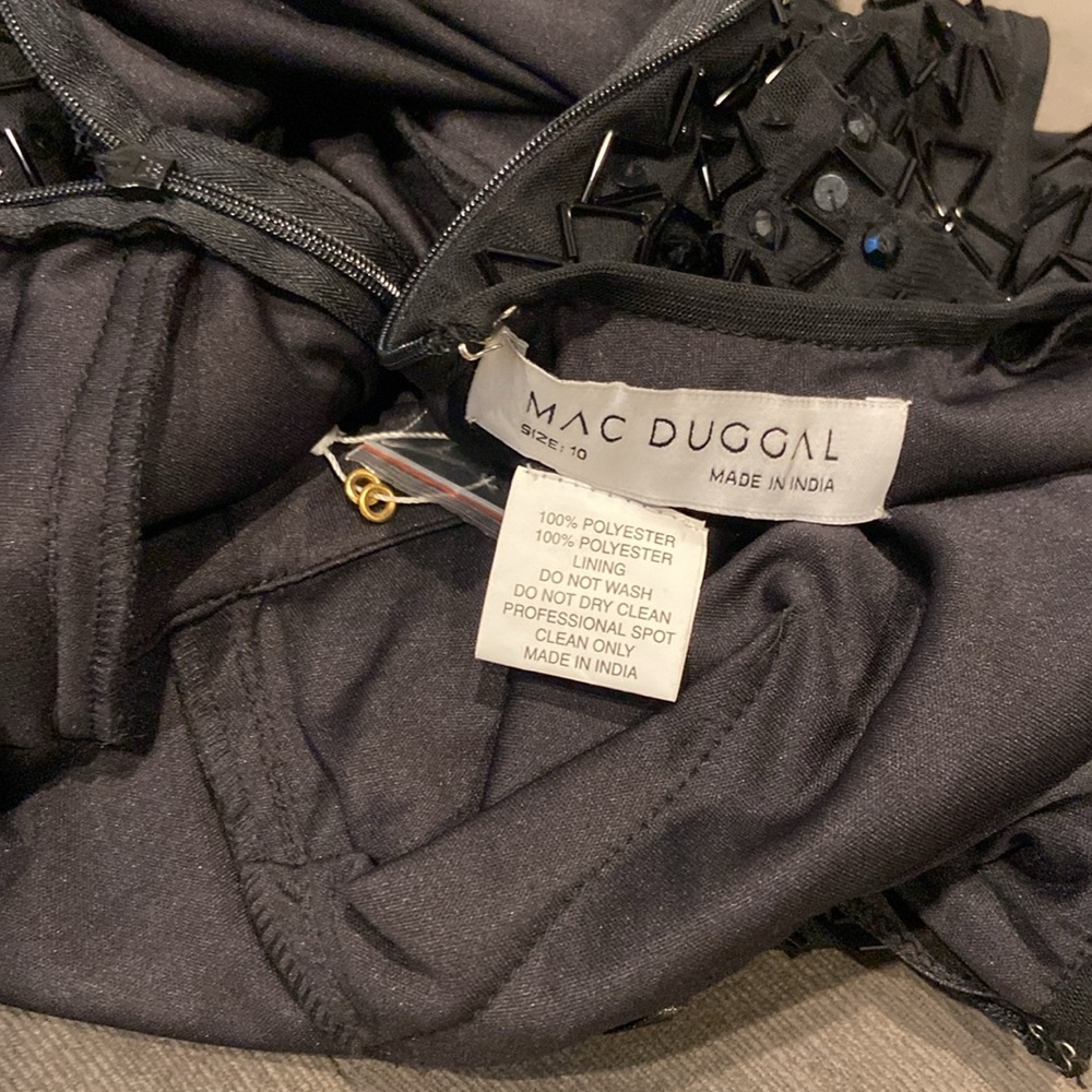 NWOT Mac Duggal geometric beaded cocktail midi - Picture 12 of 14
